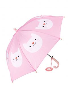 Cookie the Cat lasten suloinen sateenvarjo syksyyn ja sateeseen.