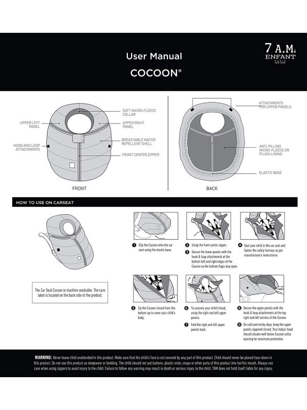 Car Seat Cocoon sujautettava päällinen turvakaukaloon, black
