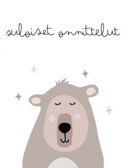 Onnittelukortti nalle - suloiset onnittelut