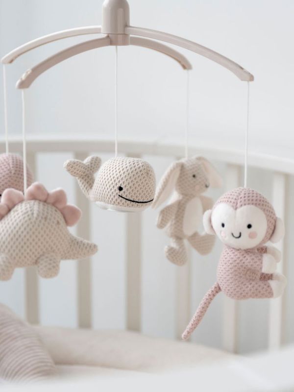 Baby´s Only - mobile pinnasänkyyn Animals, old pink/warm linen