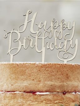 Happy Birthday! puinen kakunkoriste