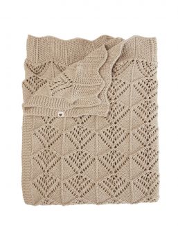 BIBS Wavy Knitted Blanket vauvan torkkupeitto, tumma beige