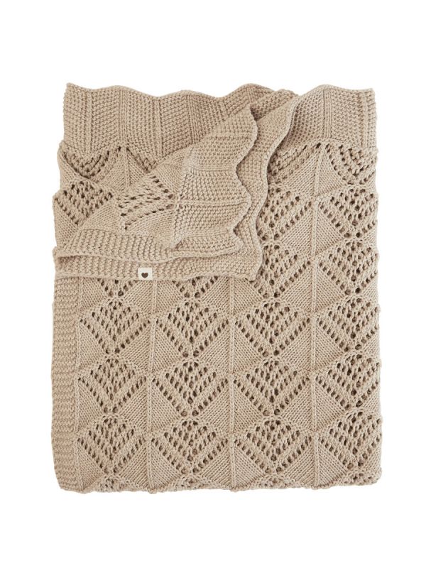 BIBS Wavy Knitted Blanket vauvan torkkupeitto, tumma beige