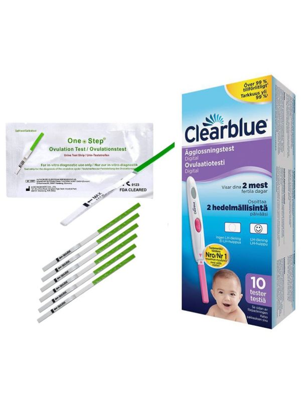 Clearblue Digital ovulaatiotesti 10 kpl ja ovulaatiotestiliuska 7kpl