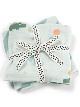 Harsoliina vauvalle 2-pack 70x70 - Celebration Blue – Done By Deer