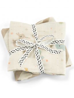 Harsoliina vauvalle 2-pack 70x70 - Celebration Sand – Done By Deer
