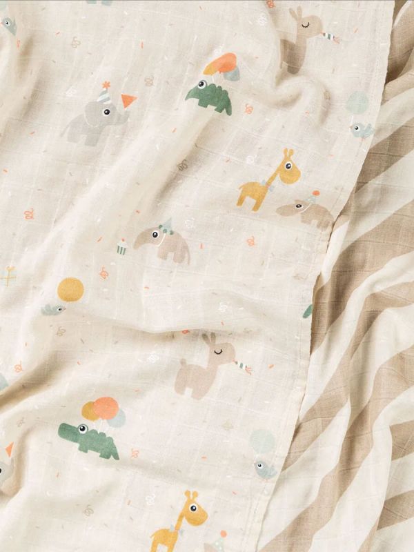 Harsoliina vauvalle 2-pack 70x70 - Celebration Sand – Done By Deer