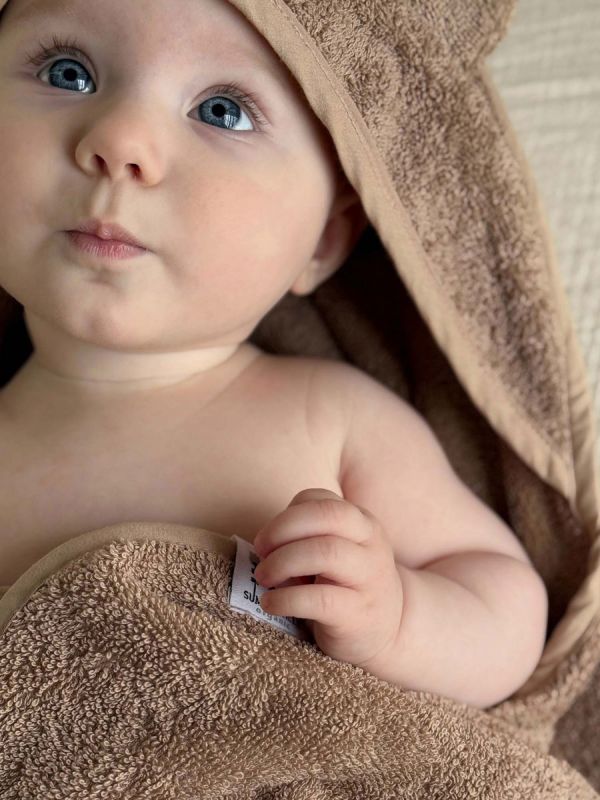 Huppupyyhe lapselle, pupunkorva warm taupe
