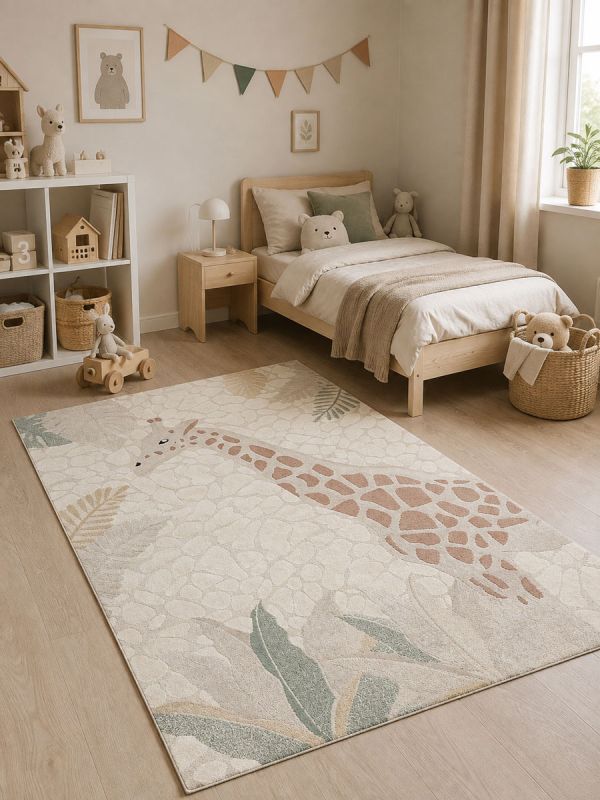 Kirahvi lastenhuoneen matto 120 × 70 cm