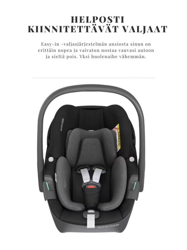 Maxi-Cosi Pebble 360 I-Size Turvakaukalo, Essential Black