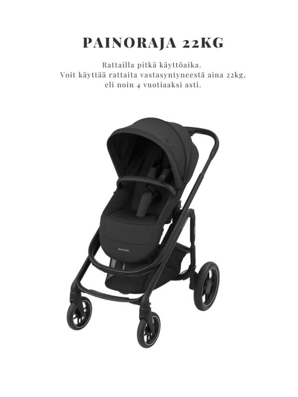 Maxi-Cosi Plaza Plus Yhdistelmävaunut, Essential Black