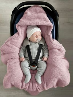 Lämmin boucle turvakaukalon viltti – antique pink