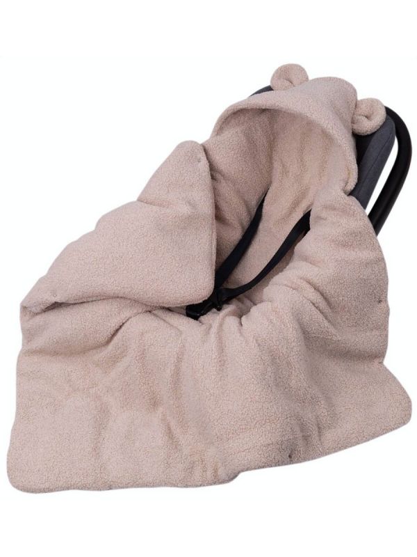 Lämmin nallenkorva boucle turvakaukalon viltti – beige