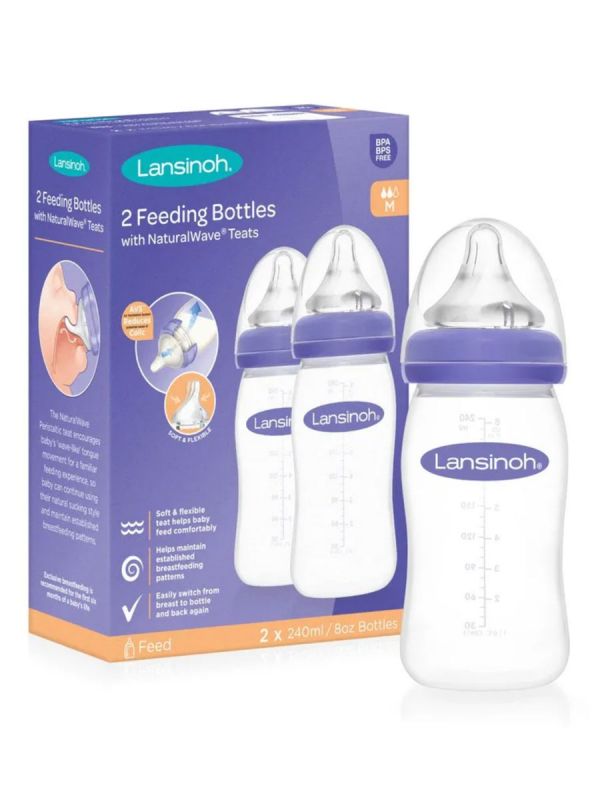 LANSINOH tuttipullot 3kk+ 240ml 2-PACK