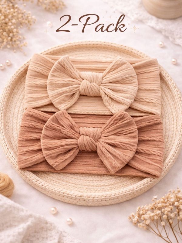Leveä rusettipanta vauvalle 2-pack
