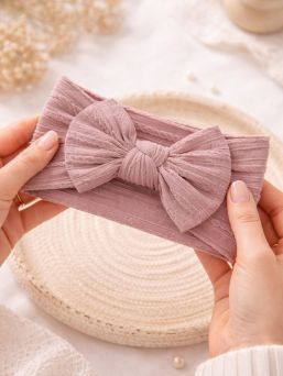 Leveä rusettipanta vauvalle 3-pack, peach blush