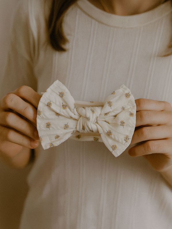 Leveä rusettipanta vauvalle 3-pack, roses