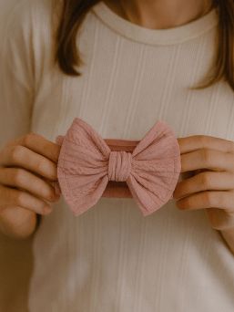 Leveä rusettipanta vauvalle 3-pack, roses