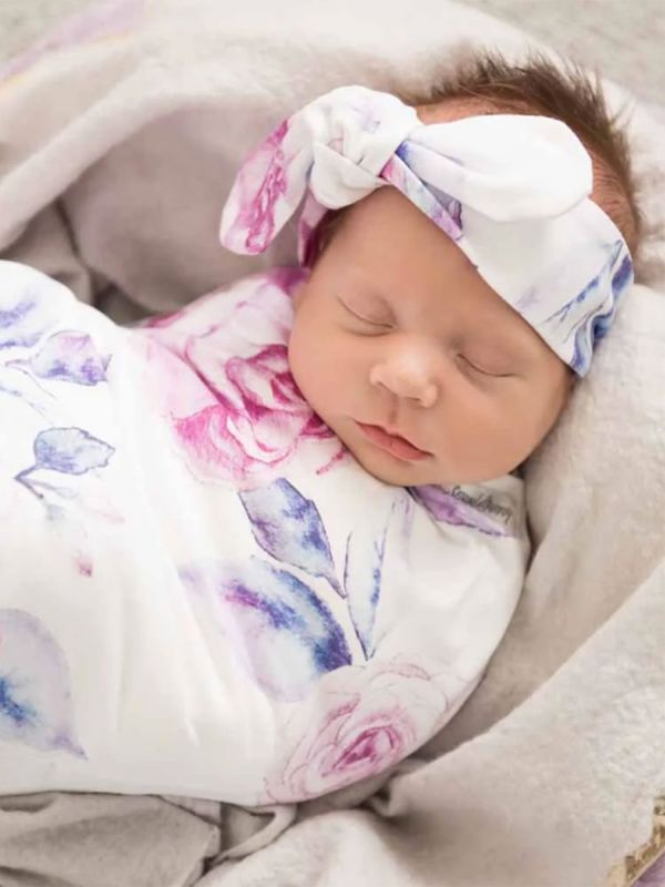 Snuggle Hunny kapalo ja rusettipanta - Lilac Skies