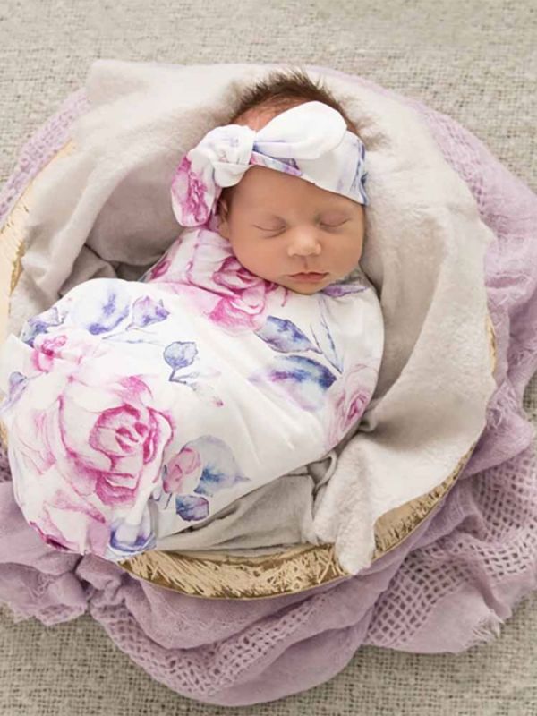 Snuggle Hunny kapalo ja rusettipanta - Lilac Skies