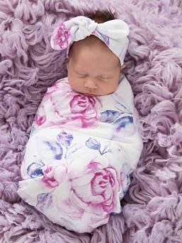 Snuggle Hunny kapalo ja rusettipanta - Lilac Skies