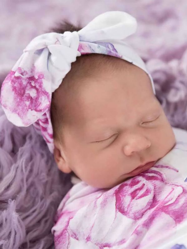 Snuggle Hunny kapalo ja rusettipanta - Lilac Skies