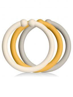 Bibs Loops rengas, 12kpl, Ivory/Honey/Sand