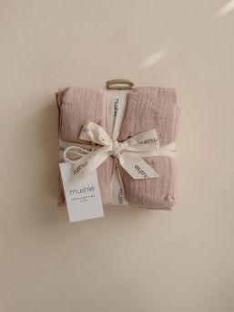 Luomupuuvillainen harso 3-Pack, blush | MUSHIE