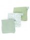 Luomupuuvillainen harso 3-Pack, leaves green | DOOMOO