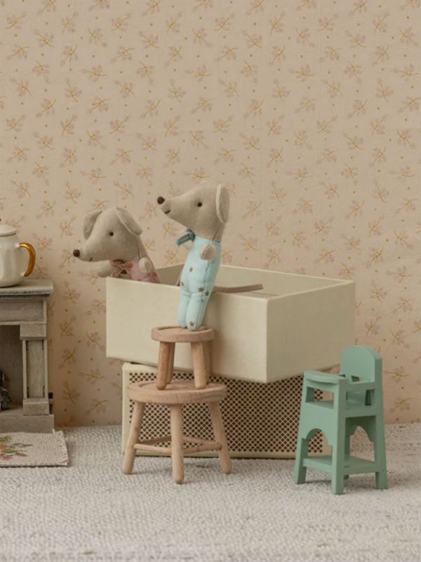 Maileg hiiri rasiassa - vauvakaksoset omissa makuupusseissa