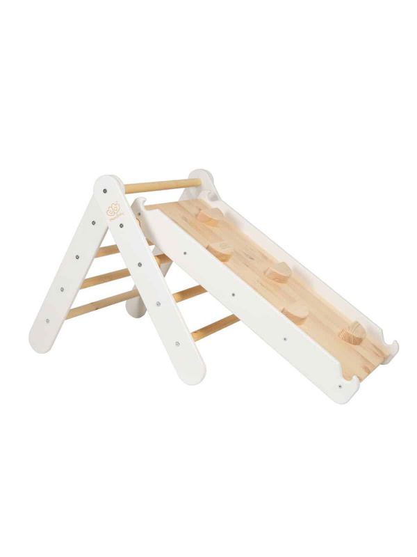 Montessori-tikkaat liukumäelle ja rampilla 2in1, White