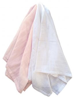 Puuvillainen harsosetti 2-pack, pale rosa