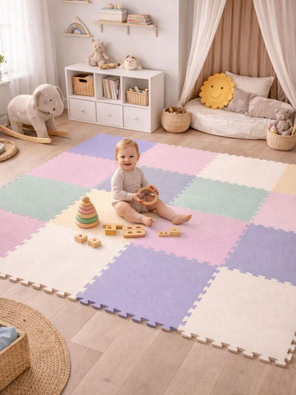 Palamatto lastenhuoneeseen 50x50cm, maitokahvi