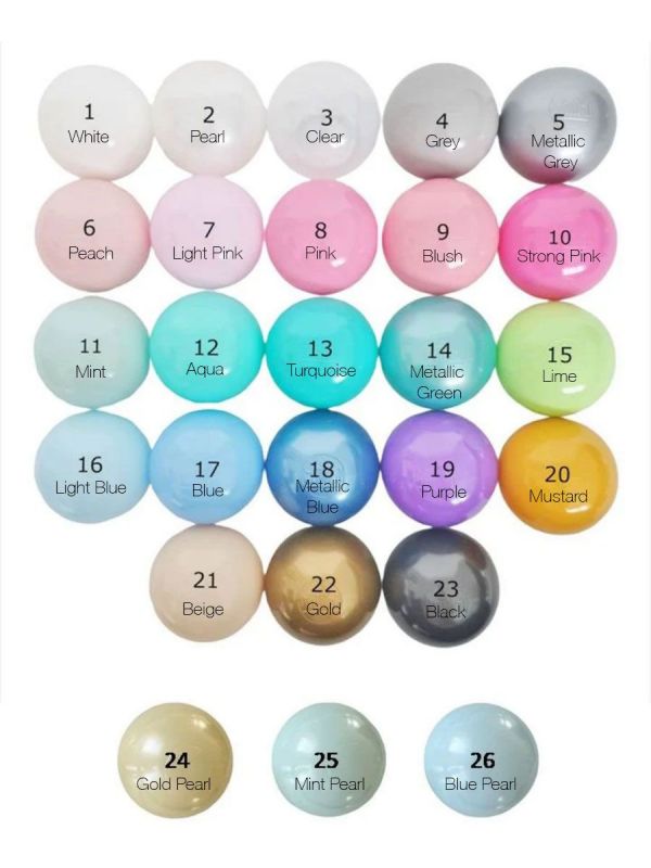 Pehmeät ja myrkyttömät pallomeren pallot 100 kpl – värikkäät, turvalliset leikkipallot lapsille pallomeressä ja sisäleikeissä, halkaisija 7 cm, CE-merkitty.