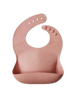 Mushie silikoninen ruokalappu, peach terrazzo