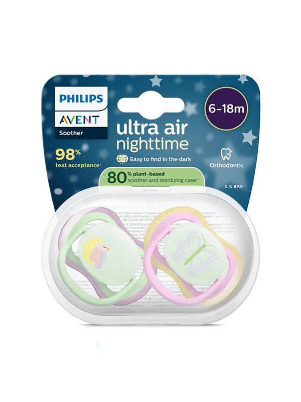 Pimeässä hohtava Ultra Air Night yötutti 6-18kk 2kpl, lila/pinkki