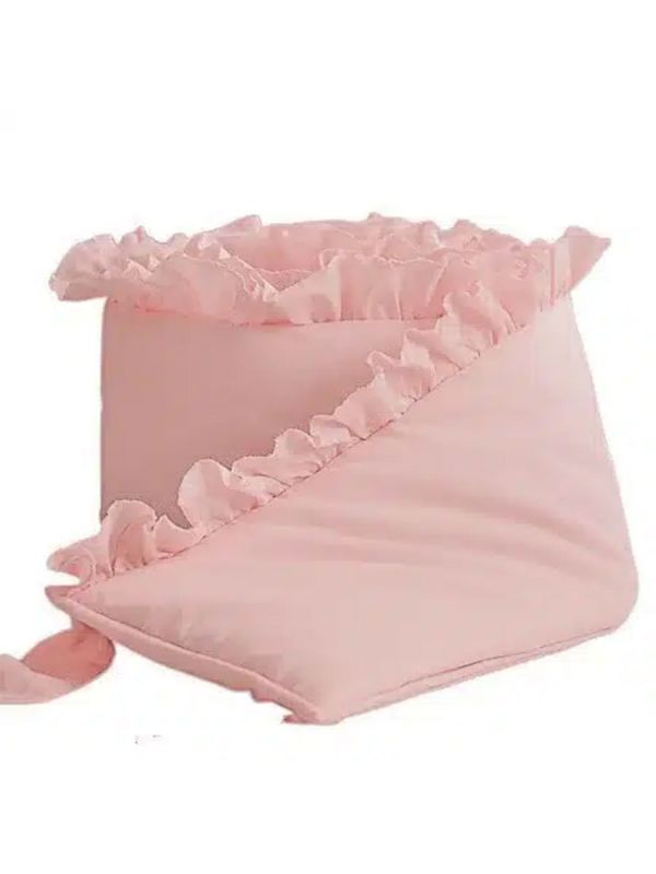 Pinnasängyn reunan suoja röyhelöllä 360cm, dusty pink