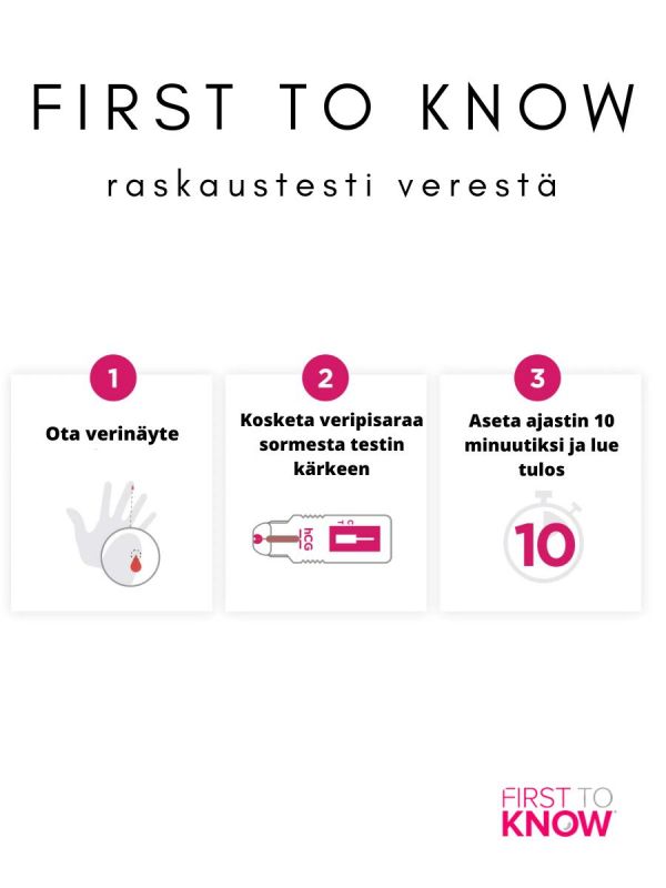 Raskaustesti verestä First To Know, 2kpl