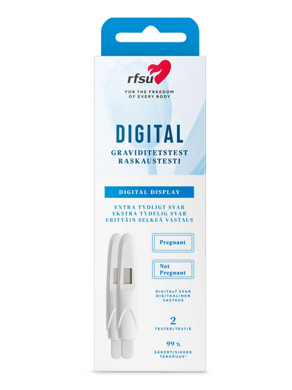  RFSU Digital Raskaustesti – Digitaalinen raskaustesti selkeällä Pregnant/Ei Raskaana -tuloksella