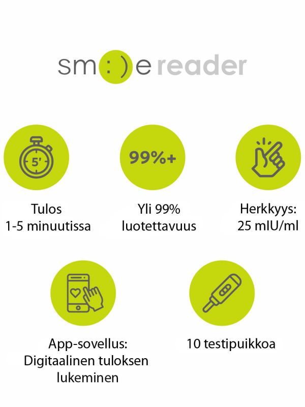 SmileReader Ovulaatiotesti 10 kpl + Sovellus | Digitaalinen Ovulaatiotesti Hedelmällisyyden Seurantaan