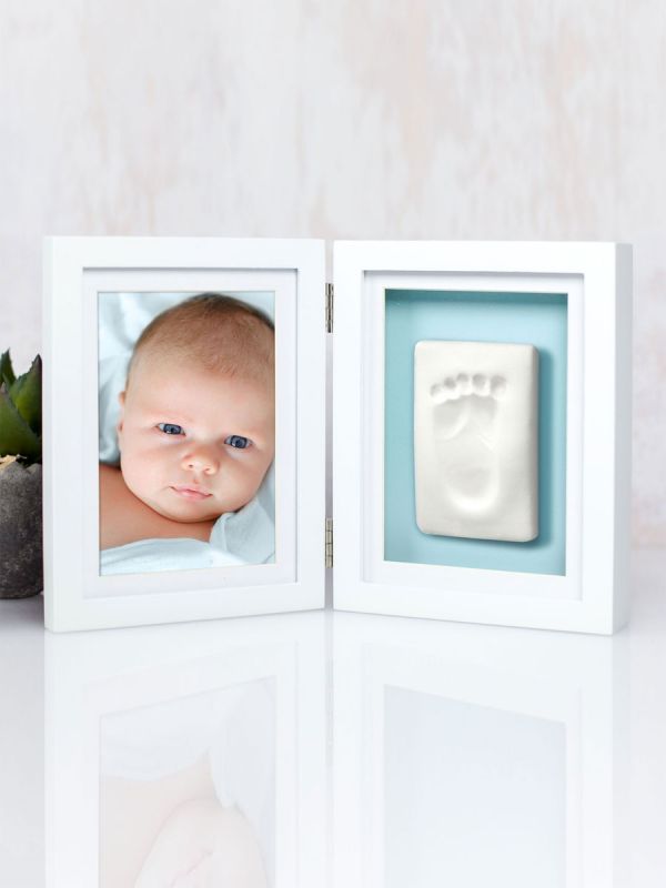 Tuplakehys käden- tai jalanjäljelle + valokuvalle, valkoinen