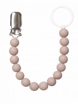 Raskauskeijun silikoninen tuttinauha vauvalle. Metalliklipsi kiinnitys.