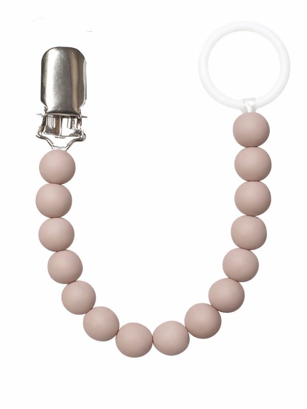 Raskauskeijun silikoninen tuttinauha vauvalle. Metalliklipsi kiinnitys.