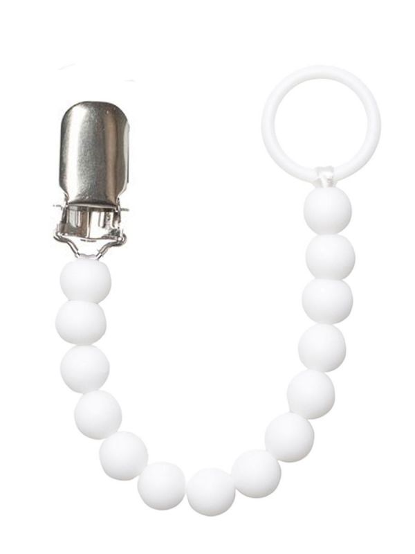 Silikoninen tuttinauha vauvalle. Metalliklipsi kiinnitys.