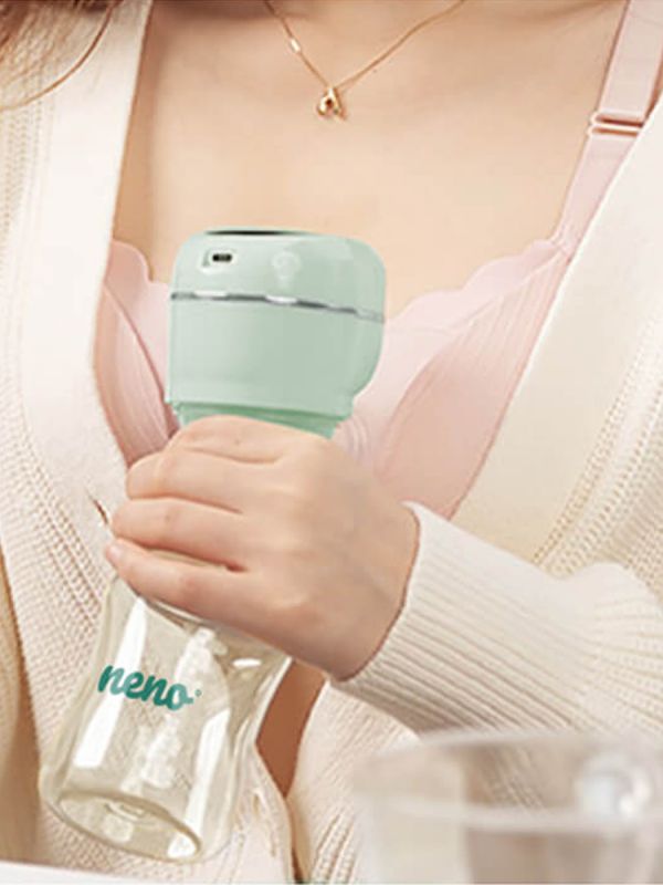 Kevyt ja kannettava sähköinen Neno Uno -rintapumppu, joka täysin langaton. Rintapumppu toimii ladattavalla akulla ja helppo ottaa matkaan mukaan pidemmällekin reissulle.