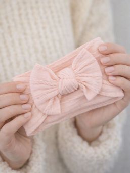 Leveä rusettipanta vauvalle 3-pack, vanilla blush