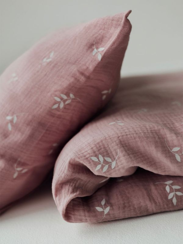 Vauvan harso pussilakanasetti 85x125cm - Blush Leaves