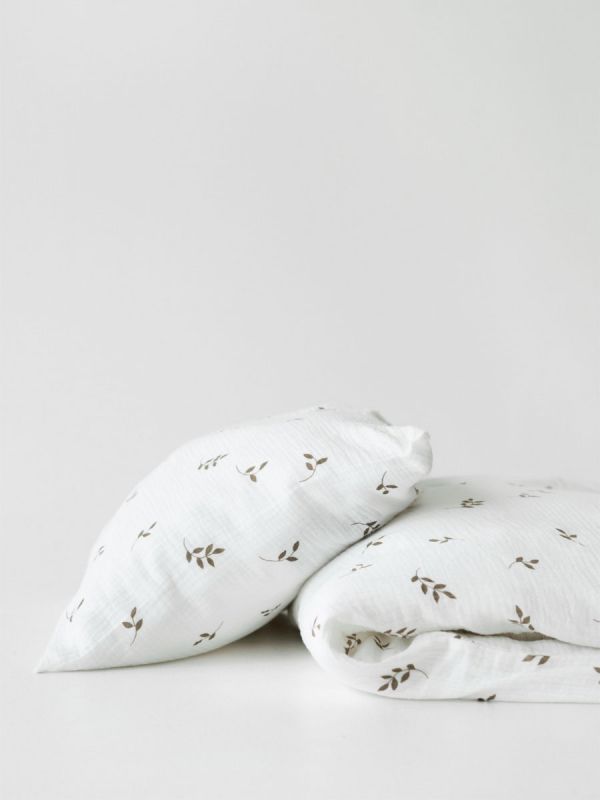 Vauvan harso pussilakanasetti 85x125cm - Cream Leaves