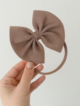 Vauvan rusettipanta – pehmeä ja joustava hiuspanta, Dark Beige