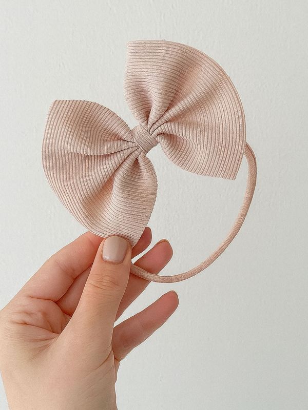 Vauvan rusettipanta – pehmeä ja joustava hiuspanta, Light Beige
